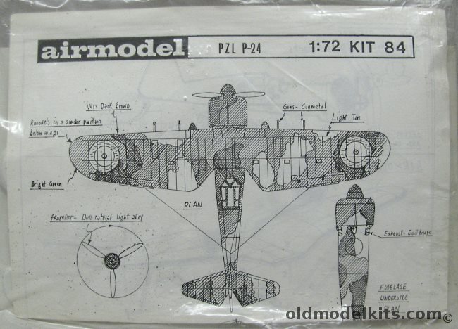 Airmodel 1/72 PZL P-24 - Bagged, 84 plastic model kit